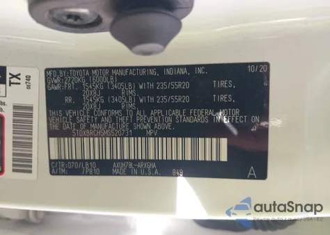 2021 Toyota Highlander Hybrid Limited from USA, damaged, VIN 5TDXBRCH5MS520731